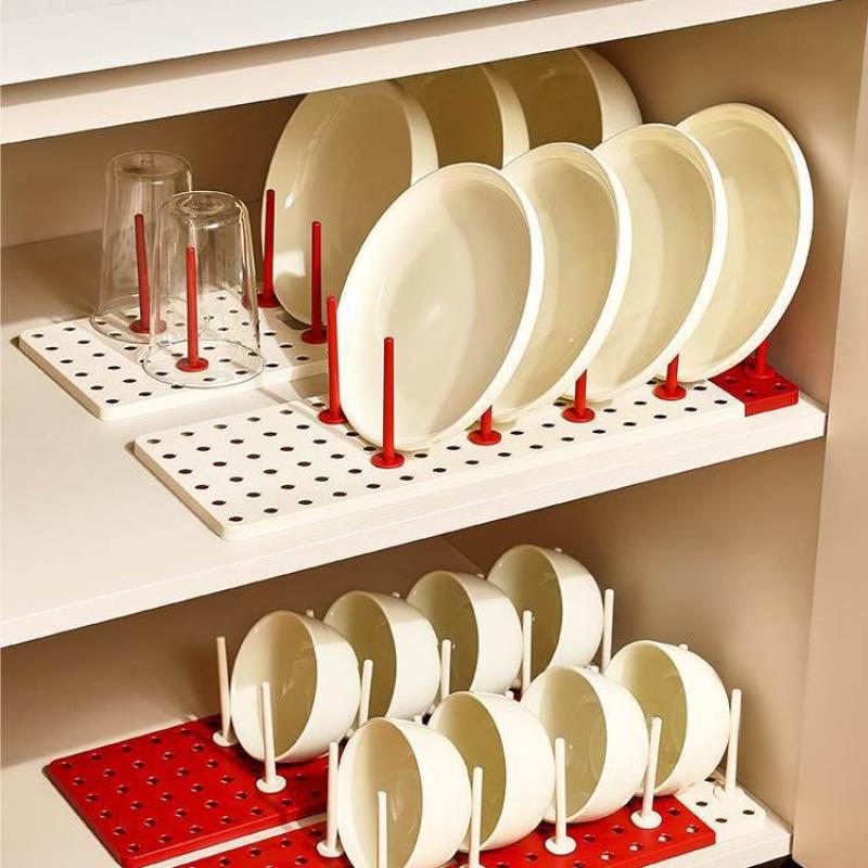 Removable Dish Draining Rack Kitchen Pot Lid Plates Storage Racks Multipurpose Shelf Bowl Drying Holder Kitchen Organizer