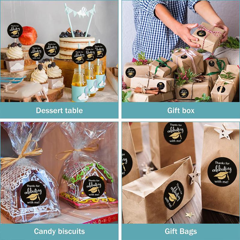 120 Pezzi Adesivi Congratulazioni Decorazione Festa di Laurea Etichette Regalo Adesive 2024 Forniture Congratulazioni Scatola Regalo Borsa Decorazione Fai da Te