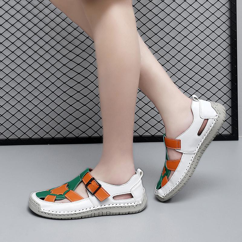 Women's Sandals Summer Essentials Hiking Shoes Black Beach Flat Shoes Casual Soft Roman Sandals for Girl Plus Size