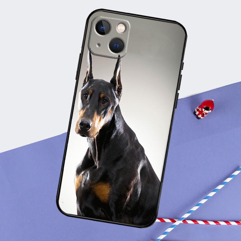 Doberman Pinscher Dog Phone Case For iPhone 16 15 Pro Max 12 13 Mini 11 14 Pro Max XR 16 15 Plus 16e Cover Coque