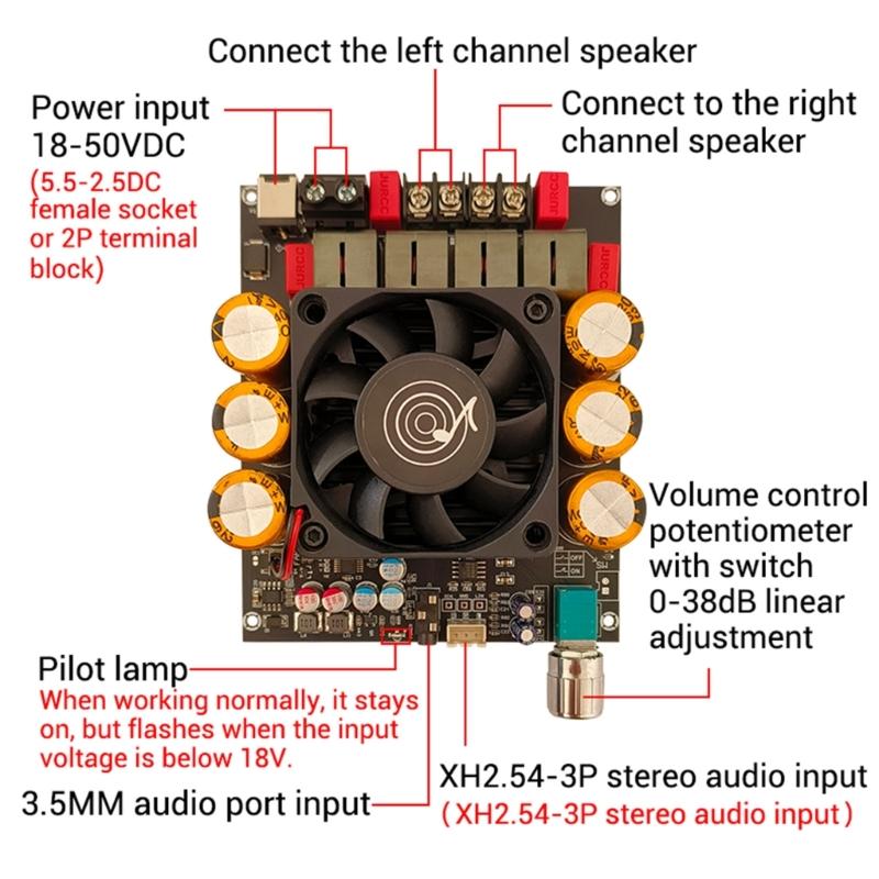Highly Power Digital Amplifier Board With TPA3255 Chip Suitable For Stereo Systems Home Theaters Setups And DIY Projects