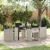 VidaXL Ensemble de salle à manger de jardin 5 pièces avec coussins gris clair en rattan synthétique 3379993