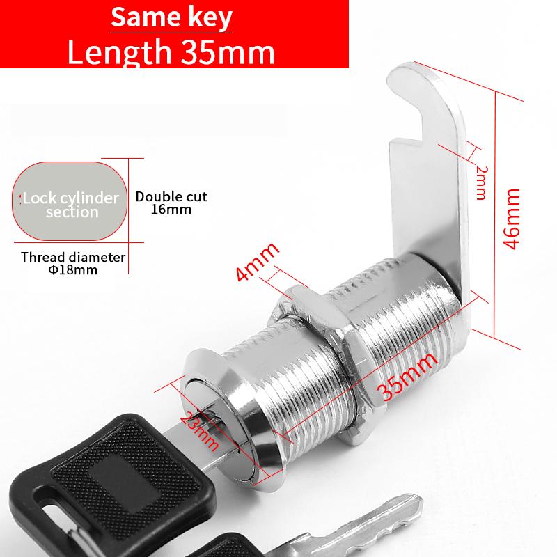 5 SETS Security Lock Metal Alloy Cylinder Cabinet Locker Cam Lock With 2 Keys Security Mailbox Lock Cabinet Drawer Cam Lock 18mm