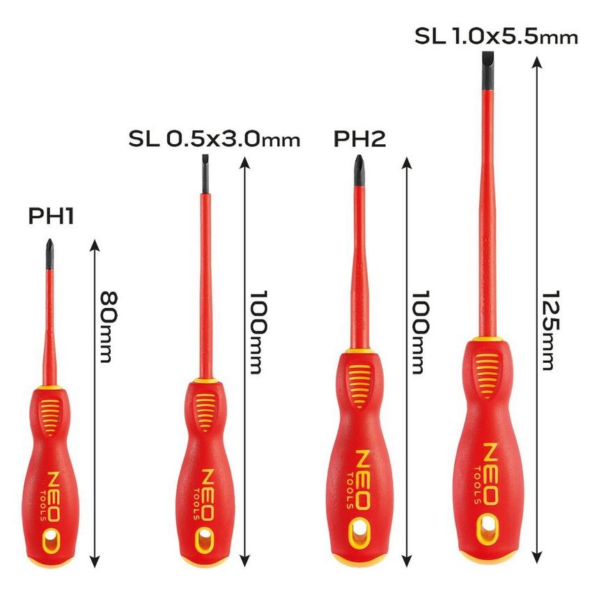 1000V SCREWDRIVER SET, 4 PCS - T N04-144