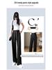 Petite Checkered Ice Silk Wide Leg Pants - Summer Elastic Waist, Slimming, Loose Casual Fit for Women