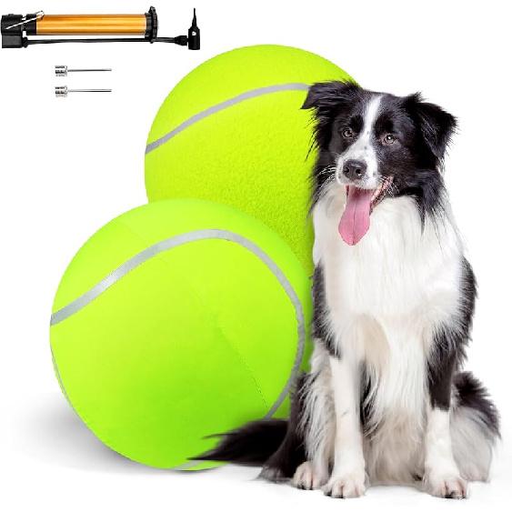 Juome Herding Ball for Dogs, 10" Dog Herding Balls with Soccer Cloth Cover Hand Pump, Interactive Dog Toys for Small & Medium Dogs