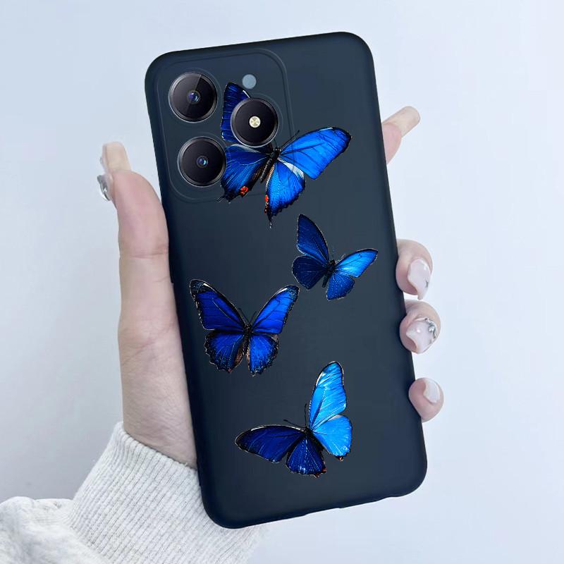 Para Realme C61 C63 Funda de Teléfono Diseño de Niña con Flores Silicona Suave TPU Carcasa Trasera para Realme Narzo N63 C 63 Fundas RealmeC61
