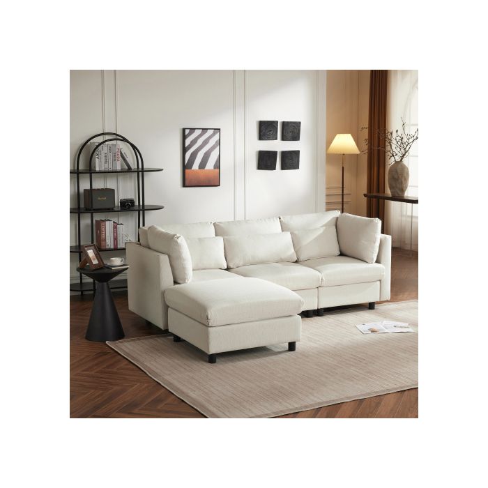 Design moderne, Meubles rembourrés, Canapé d'angle avec repose-pieds, Canapé d'angle en L