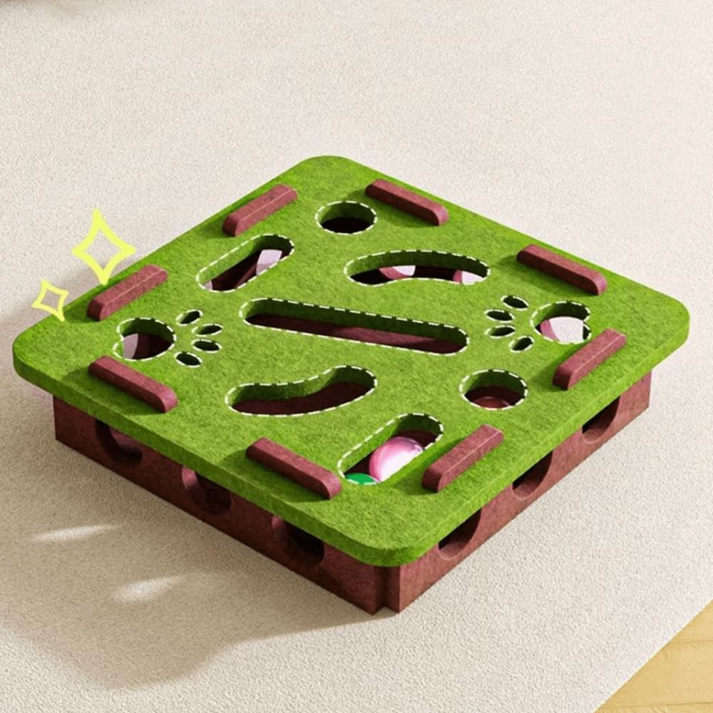 Creative Pet Puzzle Track Toy Funny Interactive Cat Teasing Box Felt Bell Maze Box Kitten Track Ball Toy Indoor Game