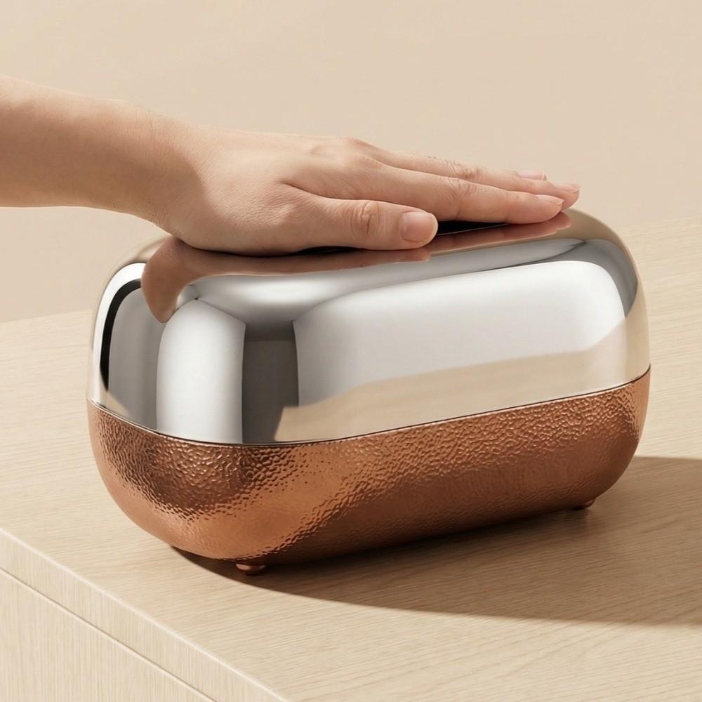 Mirror Surface Tissue Box Dispenser Wood Grain Tissue Organizer Tissue Box Restaurant