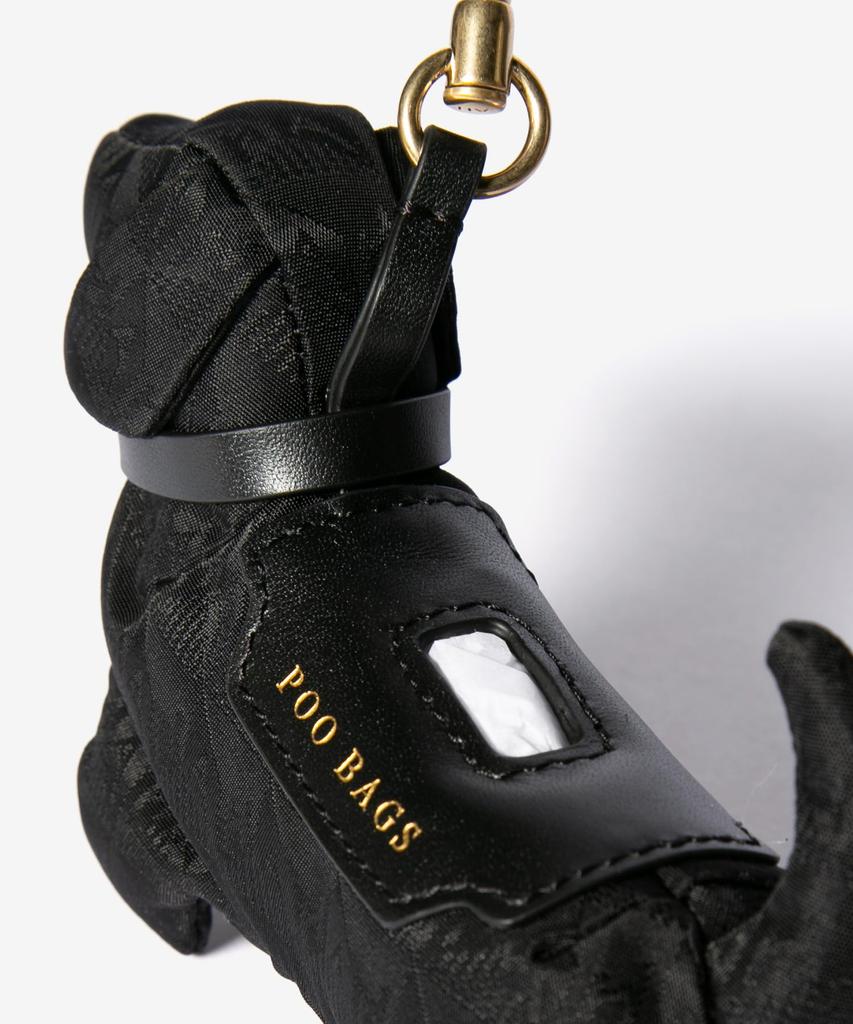 Anya Hindmarch Bag Charm 5050925 Charm Dog Poo Bag in AH Logo Nylon with One Size Calf, Women's, Black, [Used]