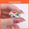 Letter Rainbow Contemporary Brooch Trendy Shield Shape Metal Badge Colorful Pin Fashionable