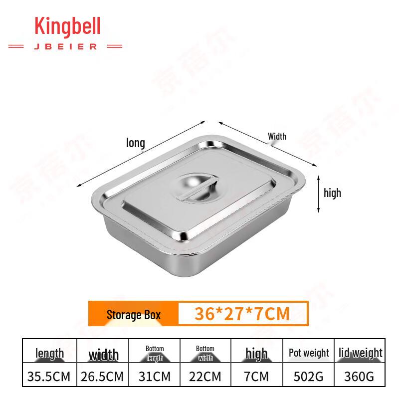 Jingbeier Stainless Steel Commercial Food Storage Box with Lid