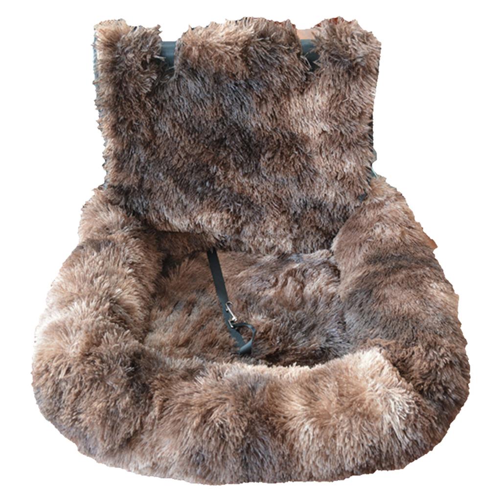 Removable Washable Cushion with Safety Belt Non-slip Dogs Travel Bed Soft Plush Dog Seat for Small & Medium Pets