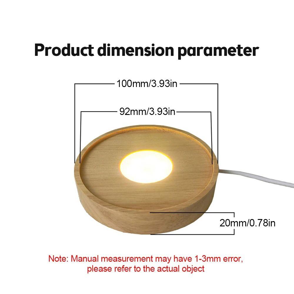 Wood Art Display Holder Round LED Light Dispaly Base Display Stand Night Lamp Base  Bedrooms