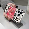INS Leopard Print Love Phone Case For iPhone 13 15 11 14 12 16 Pro Max 7 Plus 16e XR XS Max SE 2022 Soft TPU Transparent Cover