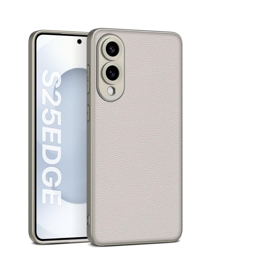 Samsung S25edge Mobile Phone Case Lattice Leather Anti Fall Ultra Thin Leather Case S25EDGE Fine Hole Protective Case