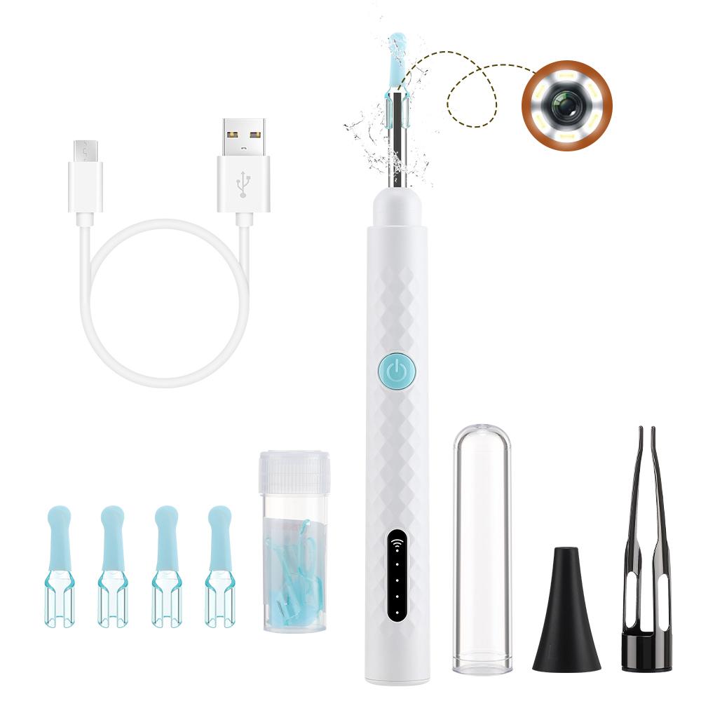 Ear Cleaner with Camera WIFI Visual Ear Sticks Otoscope 6 LED Lights Endoscope Wax Removal Tool Earpick Camera Health Care слоновая кость