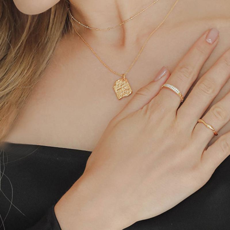 

J.Lauren Chain Cubic Open One Size Silver Ring R0593 Rose gold (black cubic)