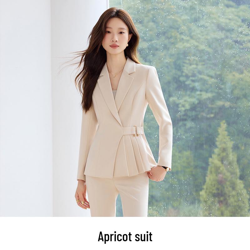 2025 Autumn Apricot Women's Suit Set: Professional Attire for Hotel and Jewelry Store Managers