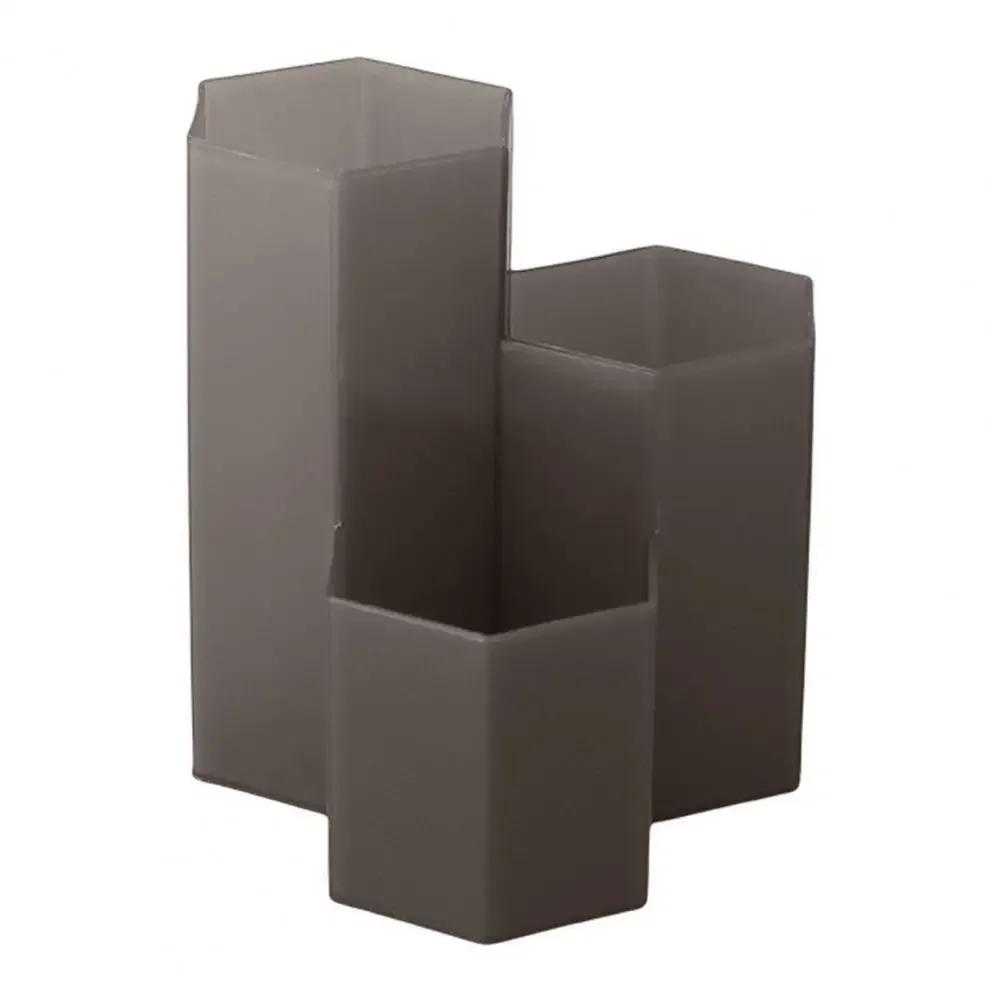 Brush Storage Box Pen Holder Roomy Honeycomb Shape Slant Insert Desk Organizer Plastic 3 Lattices Cosmetic Make-up Stud