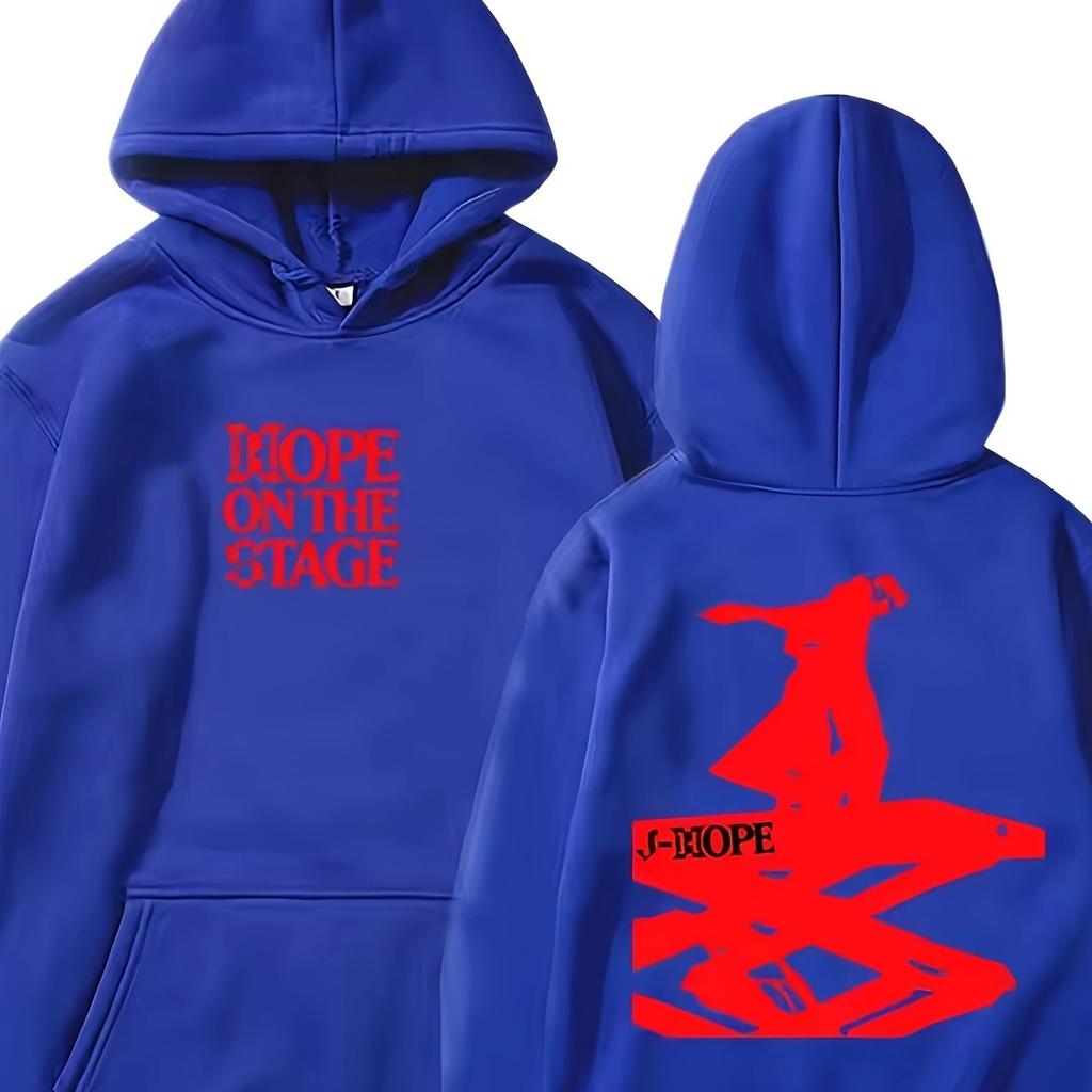 J-Hope 2026 Stage Tour Official Merchandise Hoodie - Korean Rapper' Iconic Signature & Lettering Print, Loose Fit Hooded