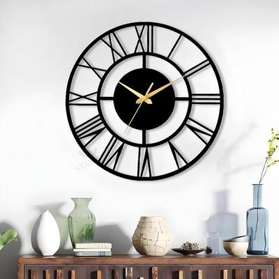 40 cm / Kovové nástenné hodiny do obývačky Štýlové Najnovšie | Elegantné Nástenné hodinky veľkých rozmerov do haly, kuchyne | Dekoratívne Antik Nástenné hodiny pre domov