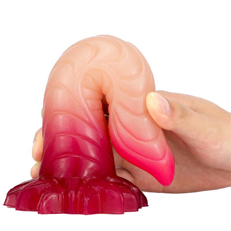 Mysterious Snake New Super Simulation Makeup Phallus Shaped Anal Plug Gradient Color Fake Penis Female Masturbator