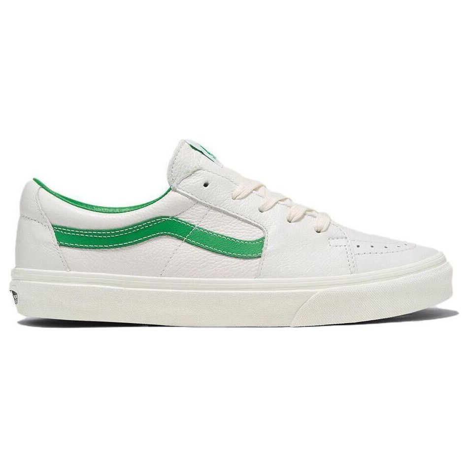 Vans Sk8 Low Top Schnürschuhe Stoßfeste Skateschuhe Unisex Sneaker Weiß Grün VN0009QRBDU