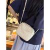 Genuine Leather Women's Bag 2025 New White Lightweight Mobile Phone Mini Small Bag Sheepskin Woven Shell Shoulder Messenger Bag