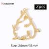 2Pcs 14K Gold Plated Brass Metal Conch Pendant,Charms For Jewelry Making,DIY Earring Bracelet Necklace Making Findings Supplies