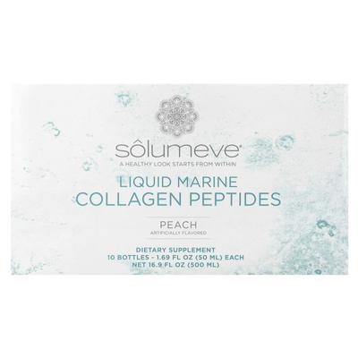 Ageless Beauty Liquid Marine Collagen, CoQ10, Peach, 10 Bottles