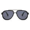 Double Bridge Metal Sunglasses with UV400 Protection Fashionable PC Lens for Unisex Outdoor Activities