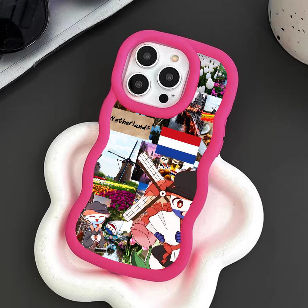 Netherland Dutch Flag Wavy Edge TPU Mobile Phone Case for iPhone 17 16 15 14 13 12 11 Air Pro Max Plus Colorful Cover