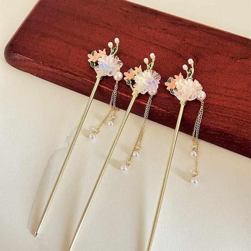 New Chinese Peony Hairpin Women's Premium Sense Antique Xiuhe Headgear Accessories Hairpin Pearl Step Hairpin