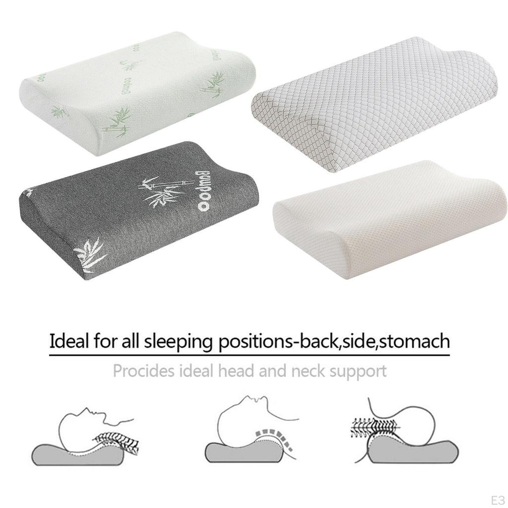 Bamboo Memory Foam Pillow Premium Slow Support Neck Head