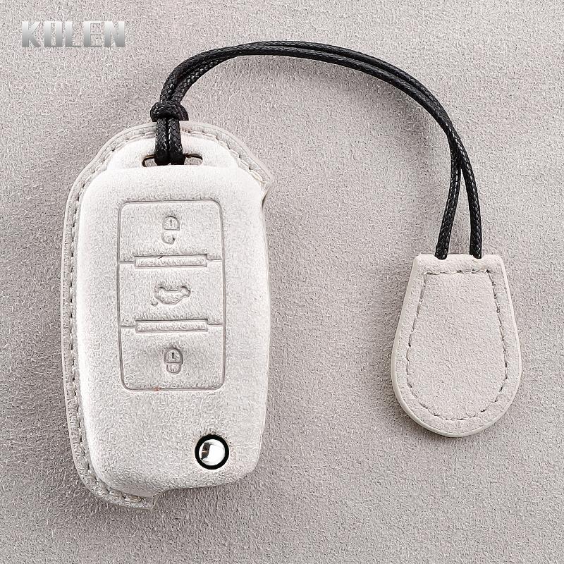 Leather Car Key Case Cover Shell For Volkswagen Vw Polo Golf Passat Tiguan Beetle Caddy T5 Up Eos Skoda Octavia Seat Leon Altea