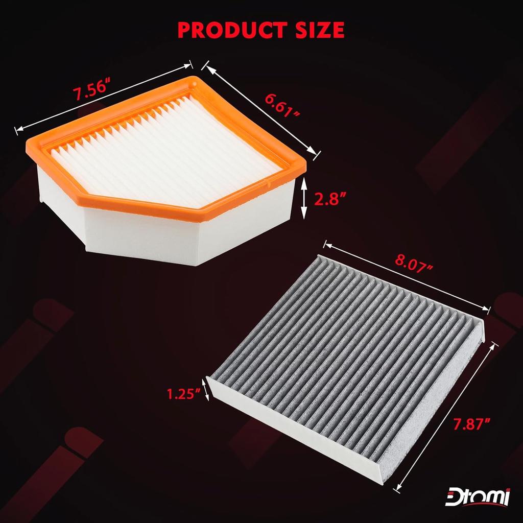 Engine Air Filter & Cabin Air Filter Combo Set Compatible With Nissan Vehicle Rogue 2.5L 1.5L Replace# 16546-6RA0A 27277-6RC0A 165466RA0A