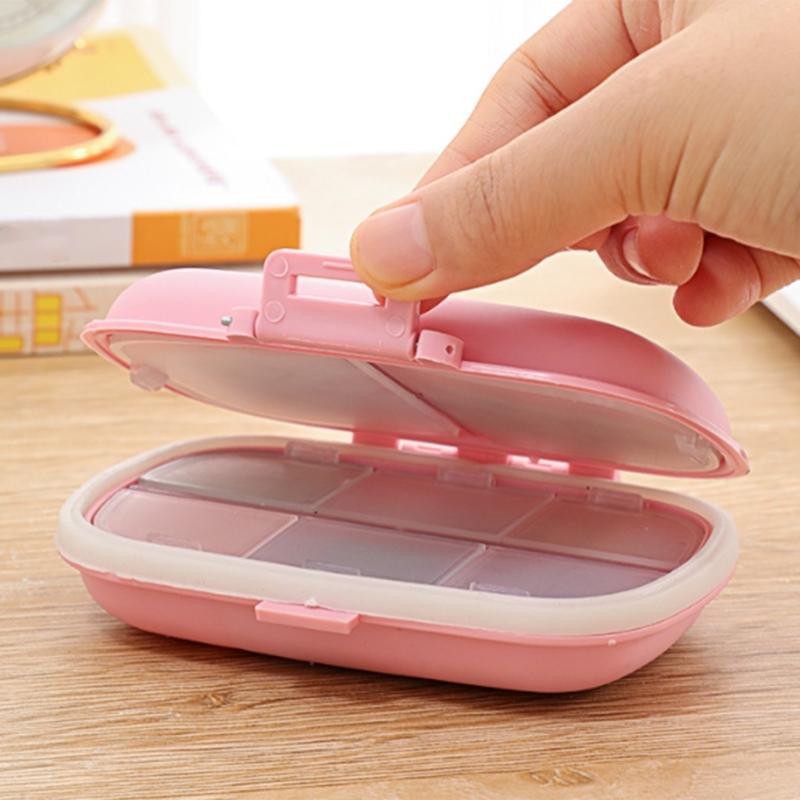 2Pcs 8 Compartments Travel Pills Organizers Plastic Daily Pills Case Box Portable Pills Container Medicine Vitamin Organizers