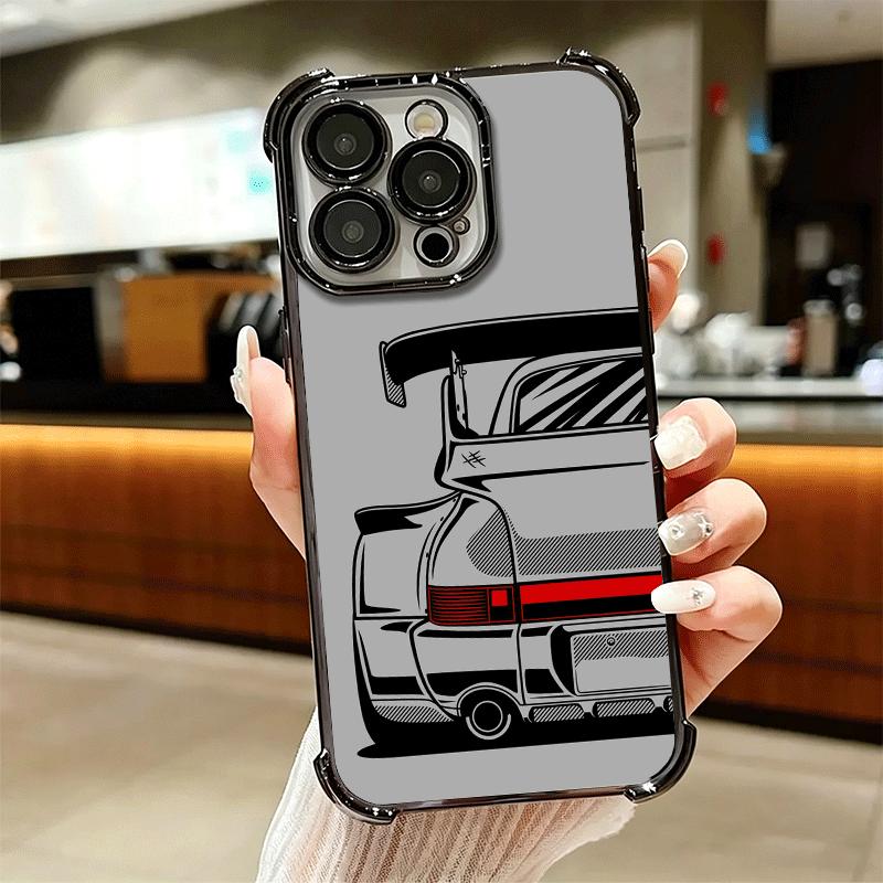 Super Sports Car Simple Desgin Soft Phone Case For iPhone 15 16 17 Air 14 Pro Max 16E Plus 13 12 Mini Plating Anti-Fall Fundas