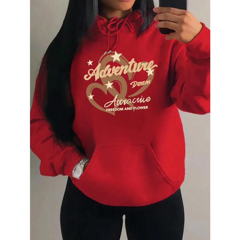 Adventure Dream Attractive Freedom Love Print Women Hoody Harajuku Loose Sportswears Fashion Hoodies Autumn Clothes
