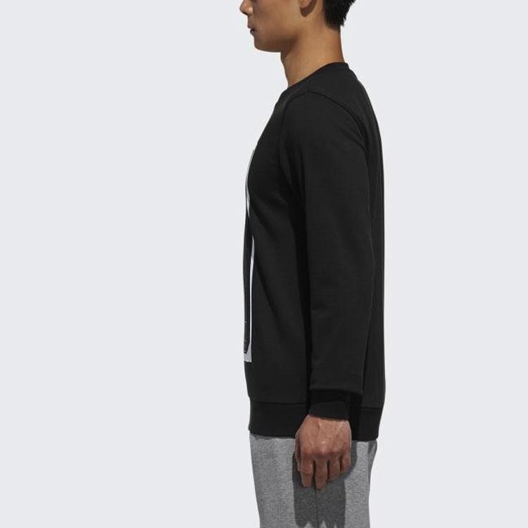 Adidas Neo Favorite Sweatshirt with Sports Running Print and Stripes Men Sweatshirt Black DM2186