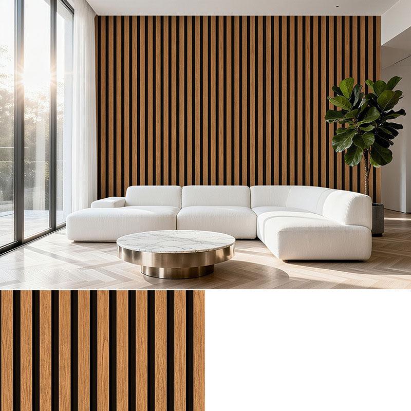 Self Adhesive Grille Wallpaper3D Fluted Wall Panel Sticker, Peel and Stick PVC Wallpaper for Living Room TV Background, Bedroom Wall Decor