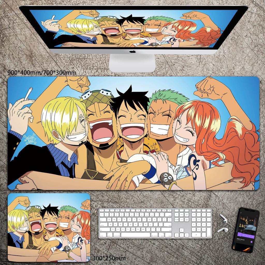 Hohe Auflösung ONE PIECE Leder-Mauspad Luffy Schreibtisch-Pad Rutschfest Wasserdichtes Mauspad Übergroß Jungen Animation E-Sport Spiel Tastatur-Pad