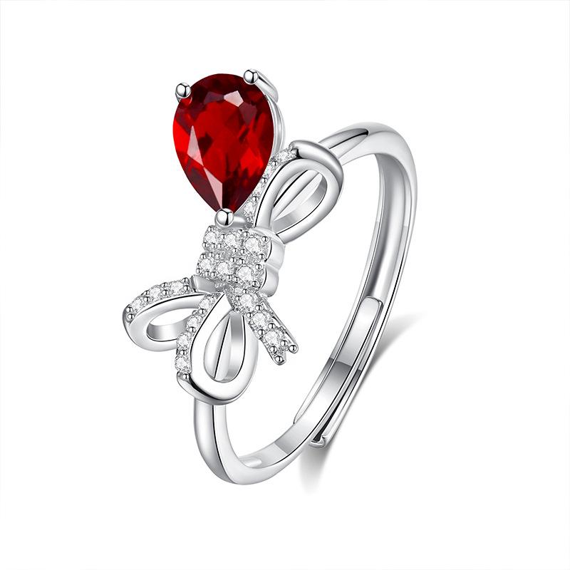 

Natural colored treasure jewelry S925 sterling silver ring heroine stone 5 * 7 fashion retro jewelry gift opening adjustable