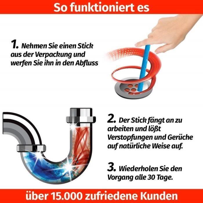 Sani Sticks Cleaning of Tubes, Pipes, Deodorizer, Enzymatic Treatment, Blue Sticks (48 Units)