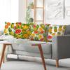 Vibrant Summer Fruit Pillow Covers, Pineapple & Watermelon Print Decorative Throw Cushion Cases, Fresh Citrus Kitchen Home Decor