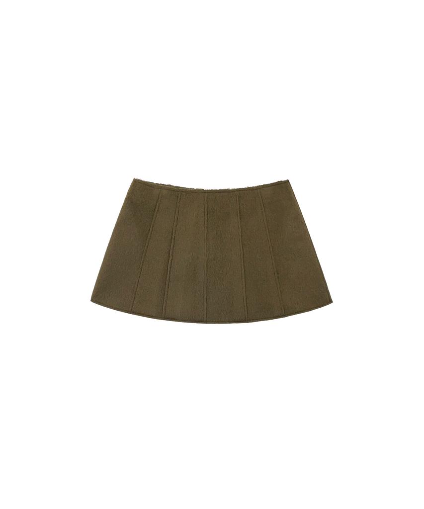 Meuameu Wool Patchwork Mini Skirt