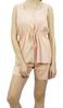 Bimba Womens Drawstring Solid Aqua Pj Set Buttondown Shirt Shorts Dress-10