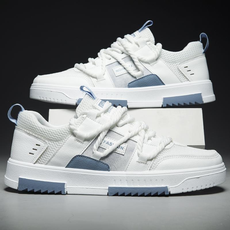 Mode PARZIVAL Neue Herren-Sneaker Freizeitschuhe Schnürschuhe Weiß Vulkanisierte Schuhe Atmungsaktive Flache Schuhe Zapatos De Hombre Dropshipping